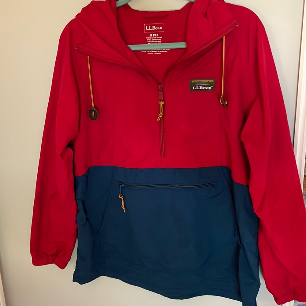 L.L. Bean red and blue anorak
